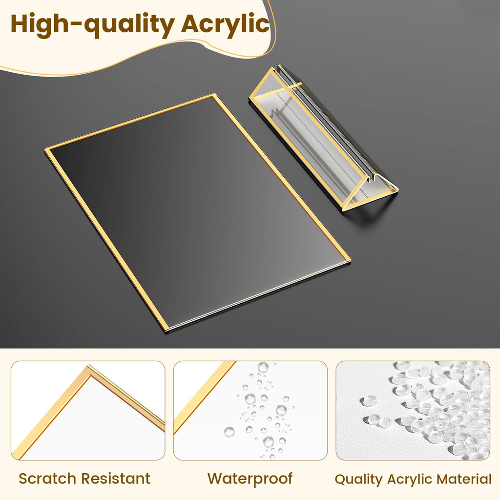 5X7 Acrylic Sign Holder Double-Sided Gold Frames,6 PCS