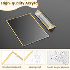 5X7 Acrylic Sign Holder Double-Sided Gold Frames,6 PCS