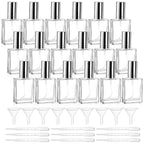 18 Pack Clear Glass Fine Mist Atomizer Spray Bottles, 15ml Refillable Mini Perfume Bottle, Empty Glass Perfume