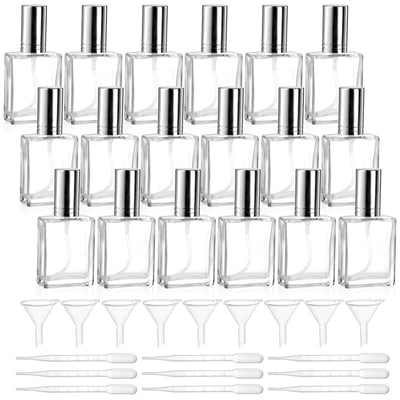 18 Pack Clear Glass Fine Mist Atomizer Spray Bottles, 15ml Refillable Mini Perfume Bottle, Empty Glass Perfume