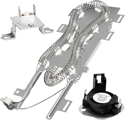 Dryer Heating Element Replacement For Maytag MEDB850WB0 MEDB850WB1 MEDB850WL0 MEDB850WL1 MEDB850WQ0 MEDB850WQ1 MEDB850WR0 MEDB850WR1 MEDB850YG0 MEDB850YG1 with Thermal Fuse & Thermostat Dryer Kit
