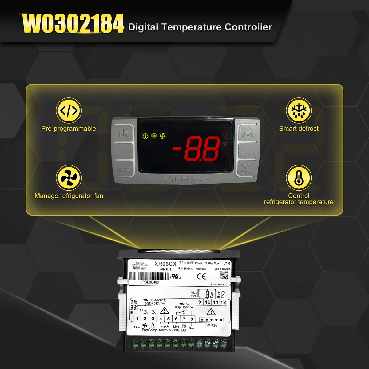 W0302184 Digital Freezer/Refrigerator Controller for Atosa Freezer