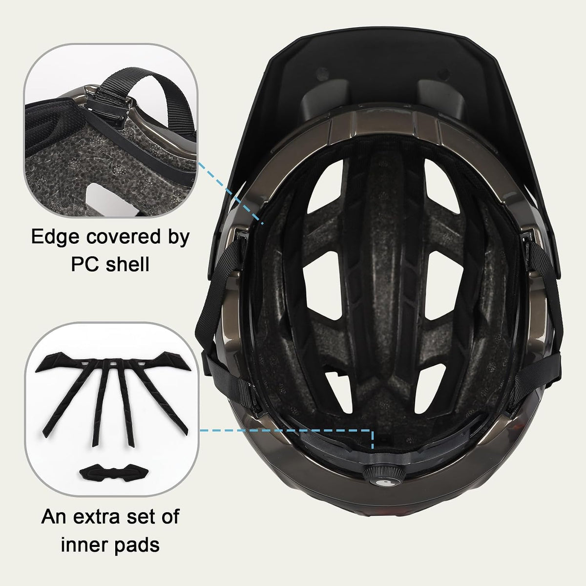 Bike Helmet for Adults & Youth, 2 Sizes for Men Women Boys Girls | Lightweight Mountain Bicycle Helmet with