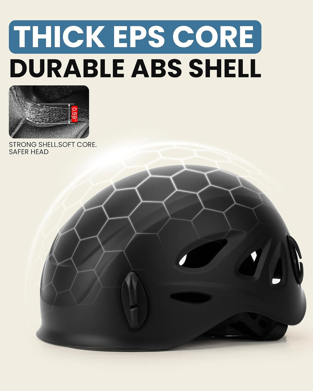 Rock Climbing Helmet for Adults, Ideal for Mountaineering, Arborist Work, Hiking and Caving, Adjustable Design