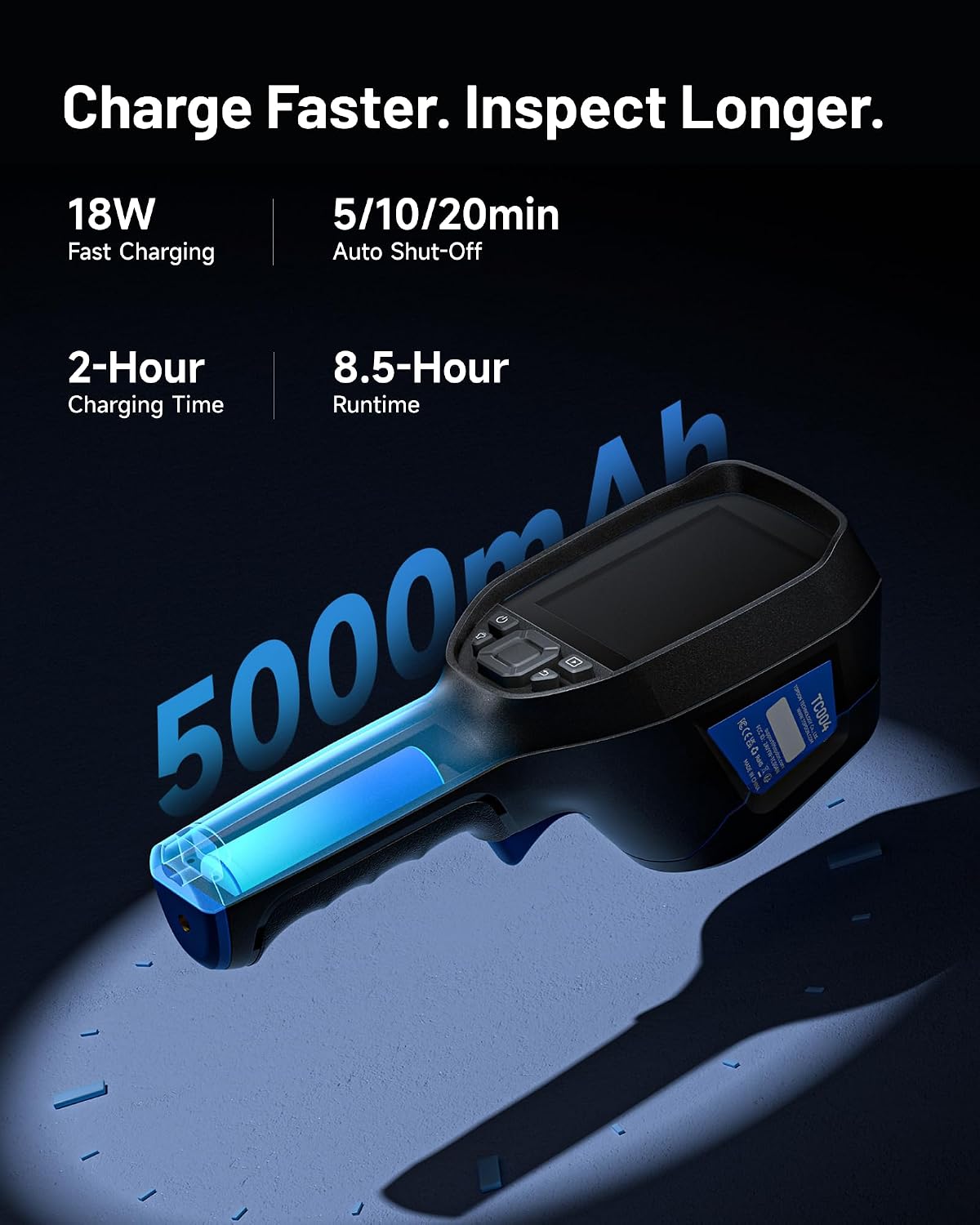TC004 3.5" Thermal Imaging Camera, -4°F~1022°F Temp Range