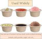 200 Pack 2 oz Natural Bagasse Fiber Cups with Lids, 2.3'' x 1.1''(H) x 1.6'' Paper Tasting Cups Disposable Sample