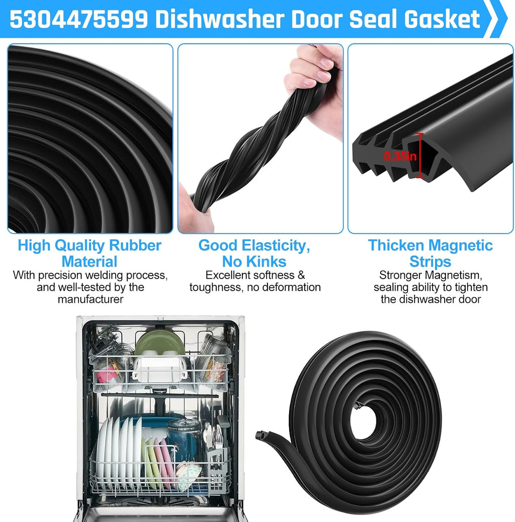 Upgraded 5304475599 Dishwasher Door Gasket Seal Replacement