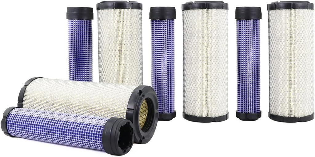 Kefly Inner & Outer Air Filter 11013-7044 11013-7045 Replaces Kawasaki 11013-7019, 11013-7020, Kohler 25 083 01, 25 083 04, Kubota TA040-93220, TA040-93230, John Deere M131802 M131803 (4 pcs)