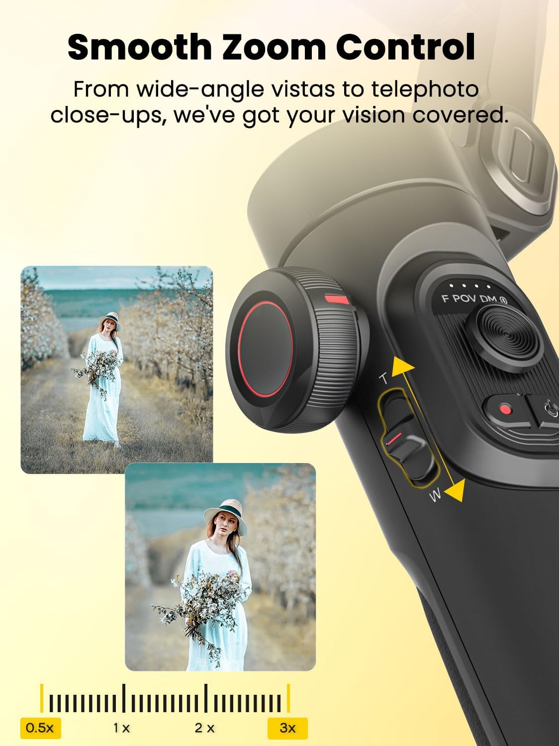XE AI Gimbal Stabilizer for Smartphone, No App AI Tracking | 3-axis foldable phone gimbal for iPhone, gesture