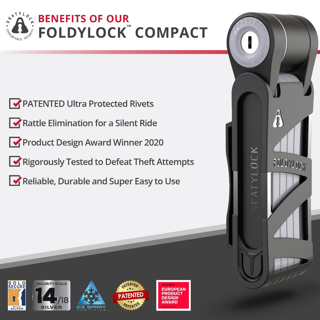 High Security Folding Bike Lock (Foldylock Compact - 33.5'')