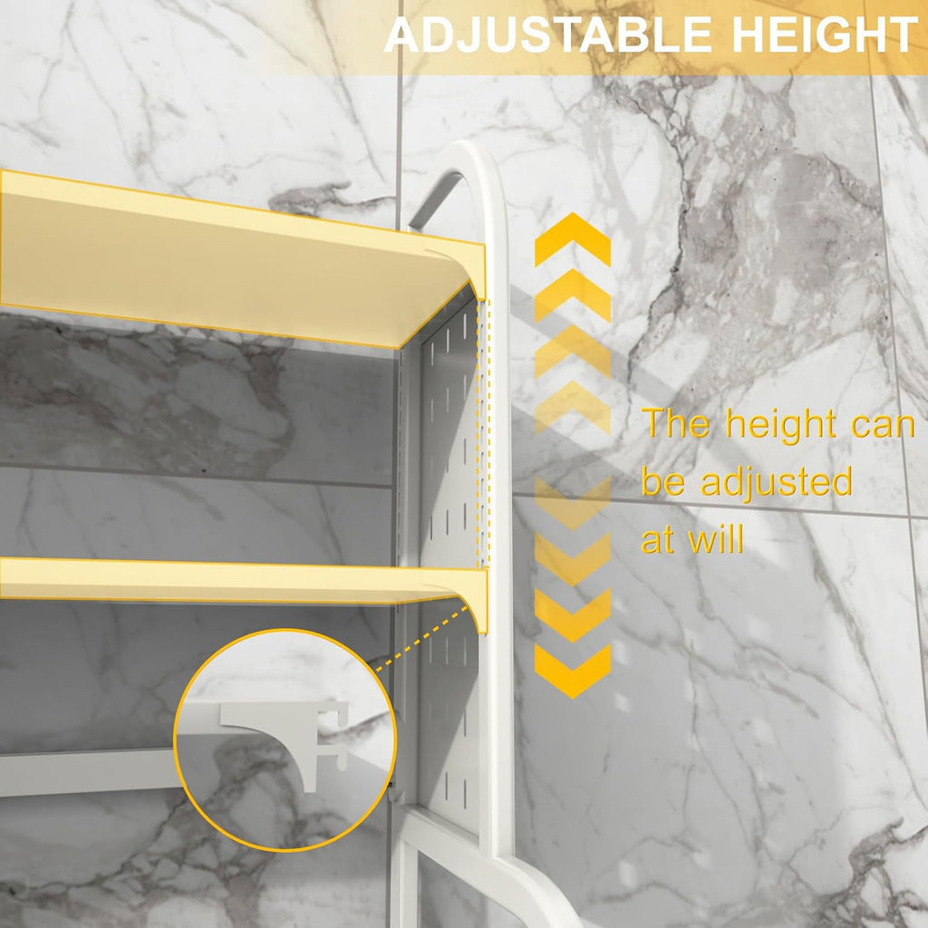 Adjustable Laundry Organizer Shelf over the Washer and Dryer Storage Shelf