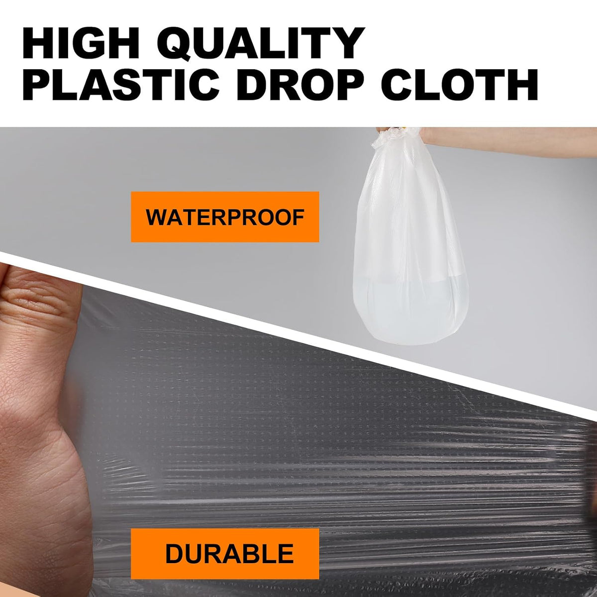 Pre-Taped Masking Film 106in x 65ft Plastic Drop Cloth for Painting 6 Roll