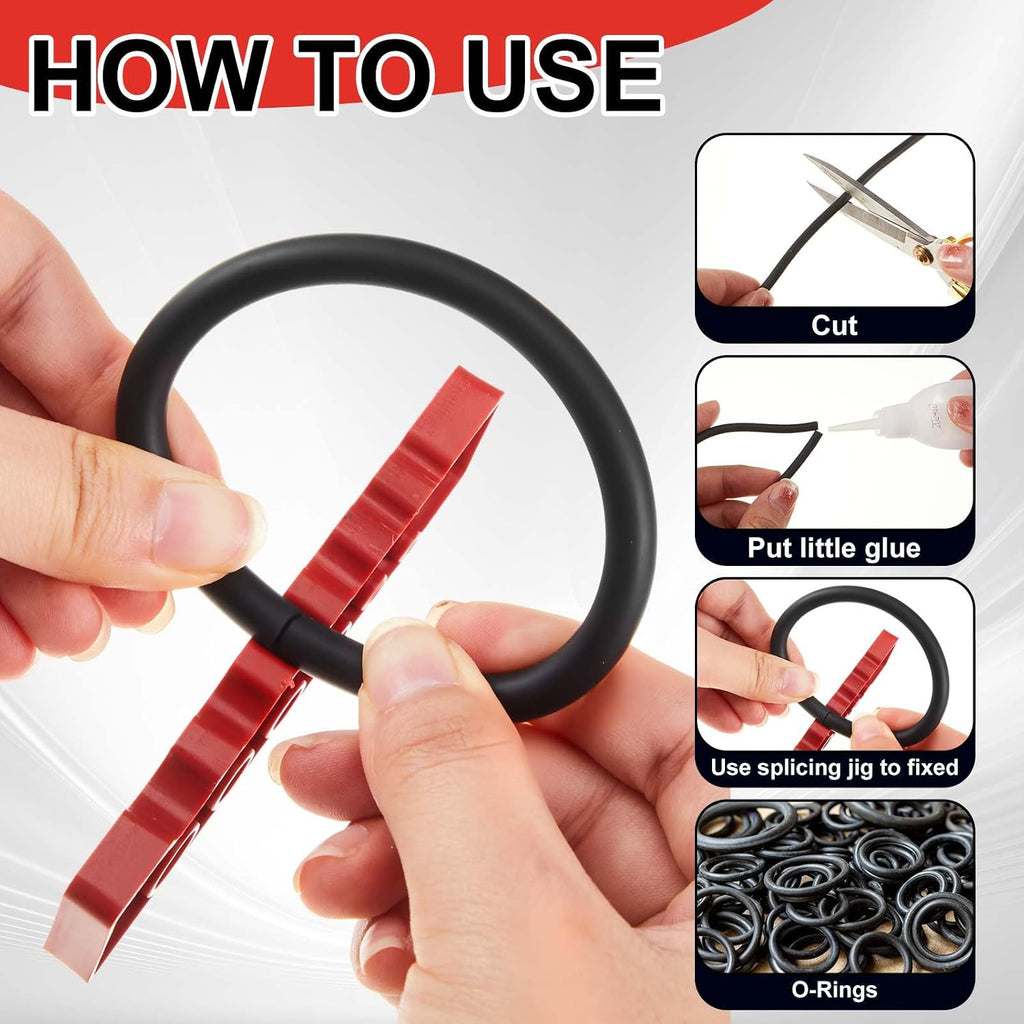 Nuanchu Buna-n O-Ring Splicing Kit, 70a Nitrile Rubber Cord Kit, 9 Sizes