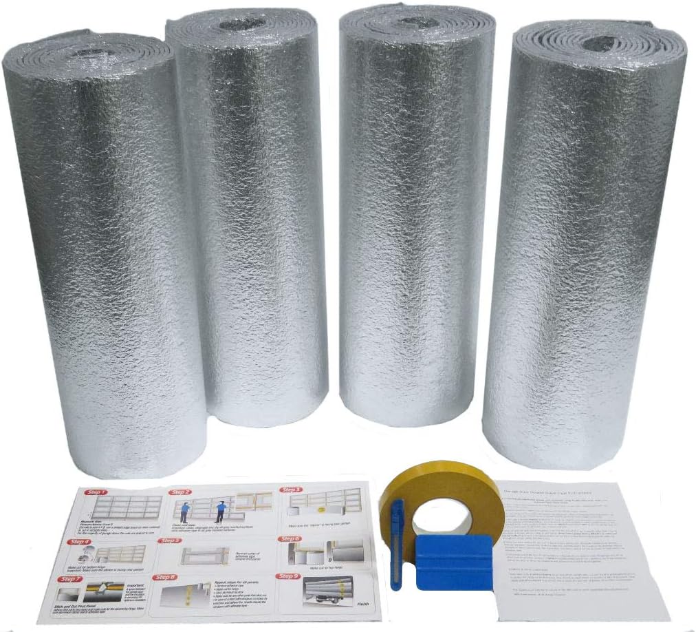 USA ENERGY PRODUCTS 2 Car Reflective Foam Core FOIL (Non Fiberglass) 18x7 18x8 Double 2 Car Garage Door Insulation (R
