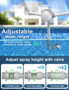 Solar Pool Fountain w/7-Color LED Lights, 2026 Dual-Head Adjustable Spray Pool Fountains for Above & Inground Pools