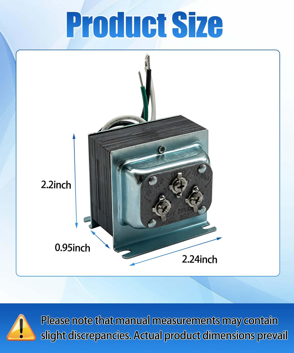 592 Transformer 20W 120V AC Input, 8/16/24V AC Output