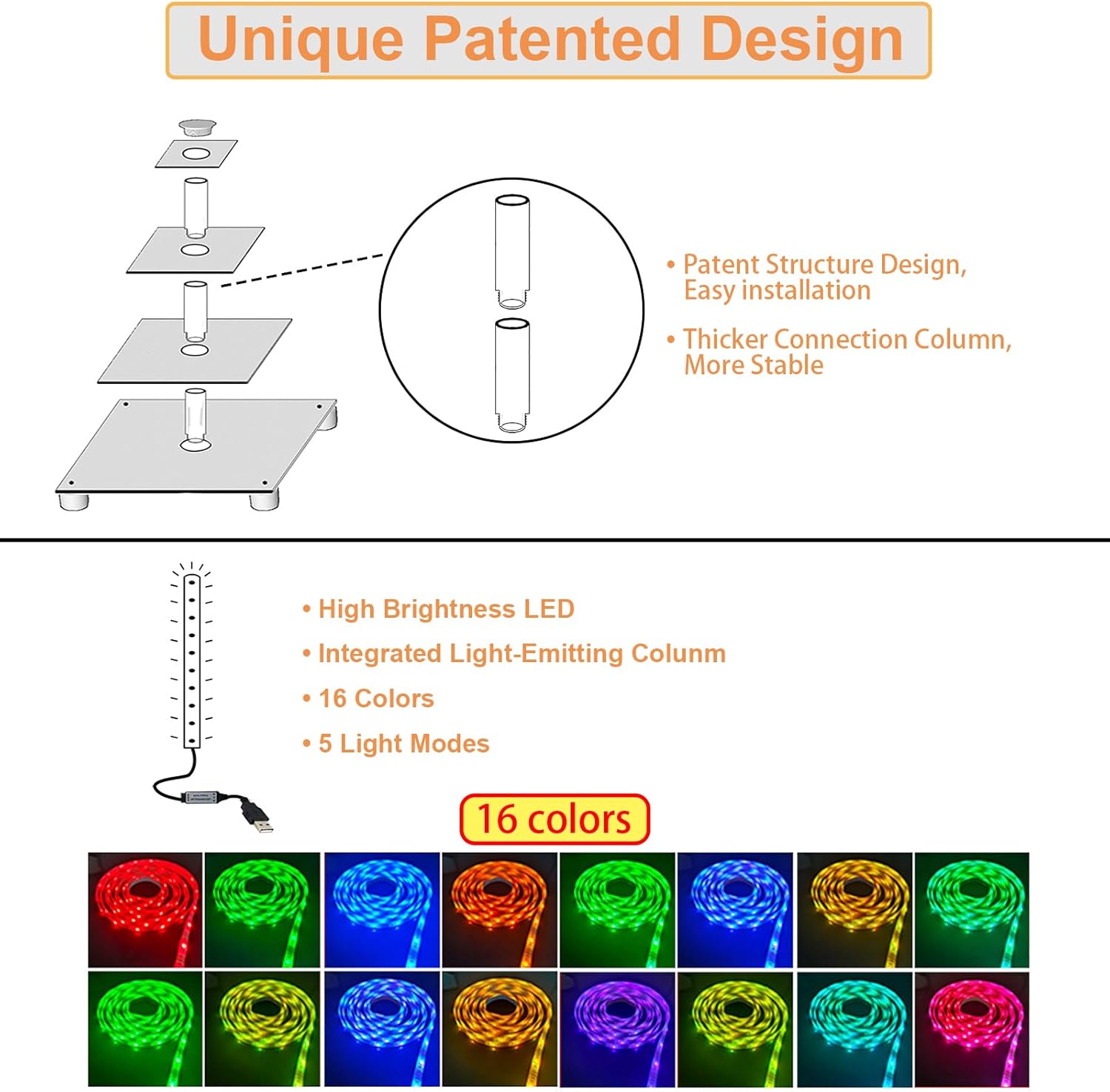 Cupcake Stand Acrylic 4 Tier Tower Display Cupcake Cake Stand with Remote LED Light,Multiple Color Changing