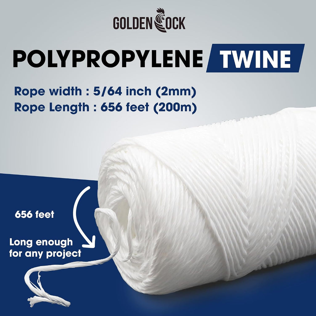Heavy Duty 200 lbs Strong Polypropylene Tomato Twine, Garden Plant Tie String, Greenhouse Trellis Twine, Durable PP