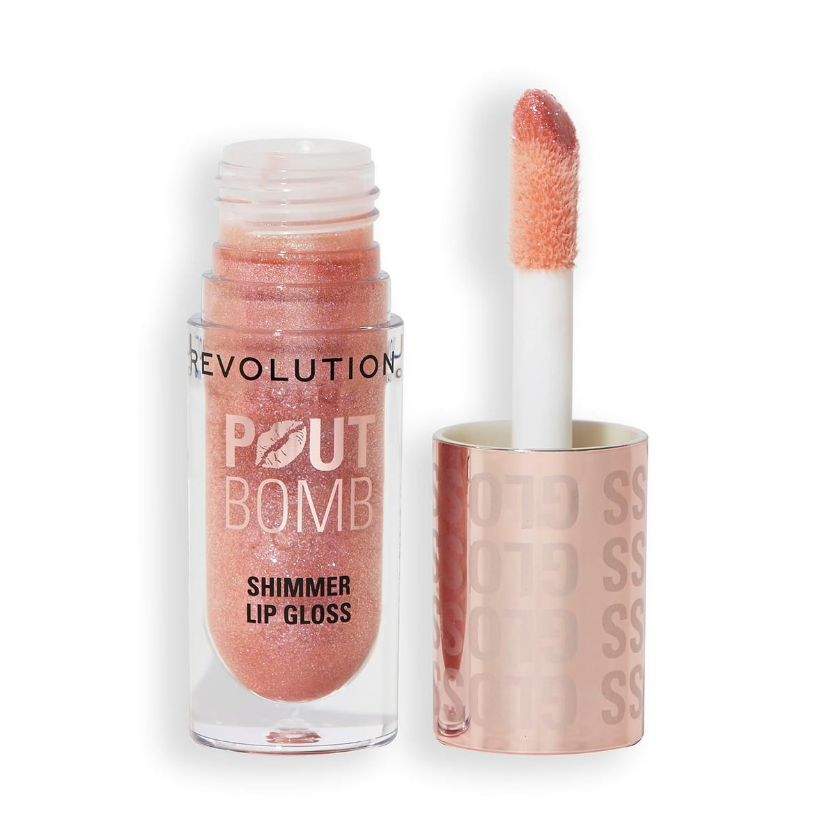 Revolution Pout Bomb Shimmer Lip Gloss, Glimmer Nude