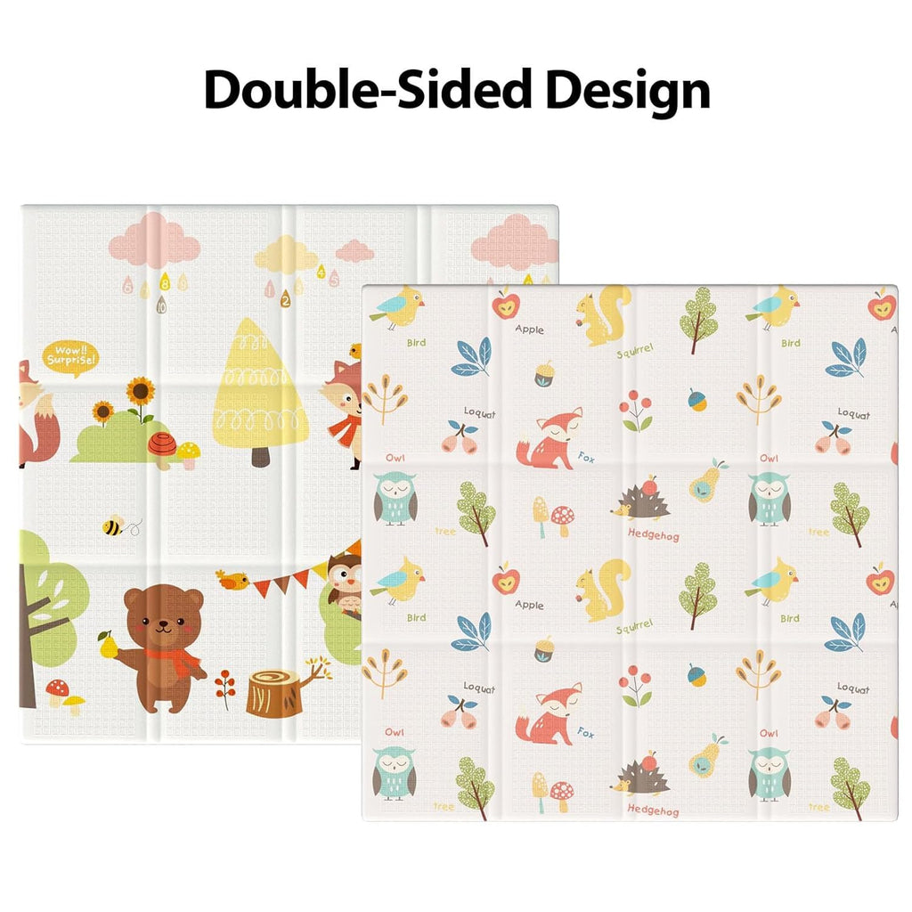 Baby Play Mat, 50 x 50 Inch Play Mat Perfect for Use Baby Playpen, Foldable Baby Foam Playmat for Floor, Portable
