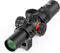 1.2-6x24 Rifle Scope,MOA Reticle,Clear Green-Coated Lens,Tactical Compact LPVO, R/G Dual-Color with 5 Levels
