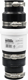 The Basement Watchdog 1.5" Quiet Sump Pump Check Valve - Durable PVC w/Rubber Unions - Easy to Install - Rigid