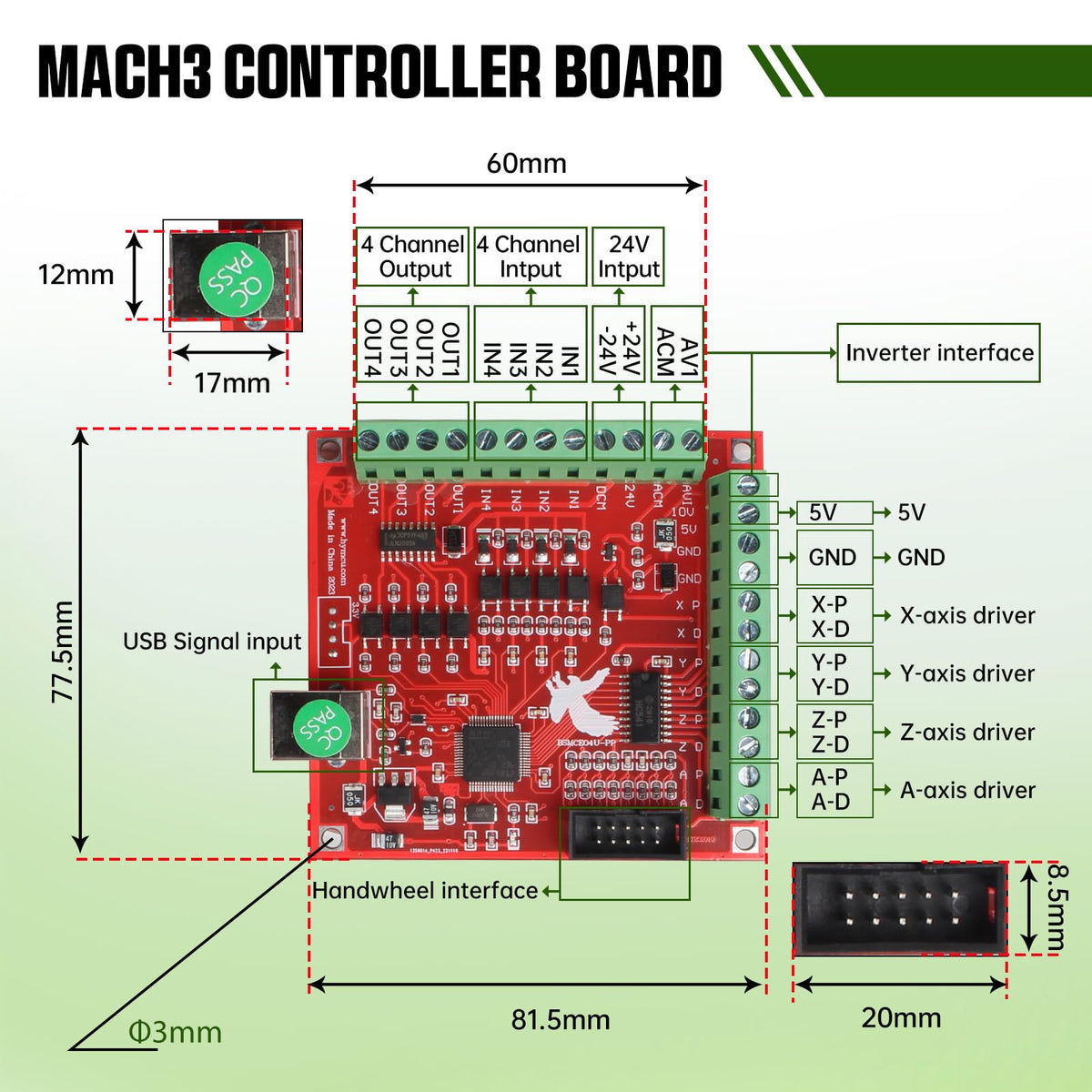 RATTMMOTOR CNC Controller Kit, 4 Axis CNC Kit for CNC Machine