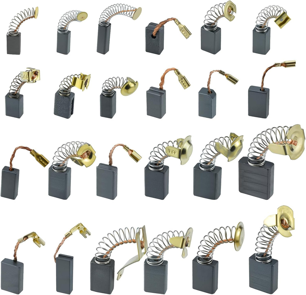 72Pcs Electric Motor Carbon Brushes Set, 24 Different Sizes