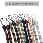 Curtain Tiebacks Ropes Tie-Backs,Handmade Holdbacks(Beige,2P)
