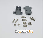 5 Sets Crimp Type DB9 Male + Plastic Hoods + Pins D-Sub 9P Male Crimp Connector, Pin Hood Kit 5 DB9 Males + 5 Hoods + 50 Pins