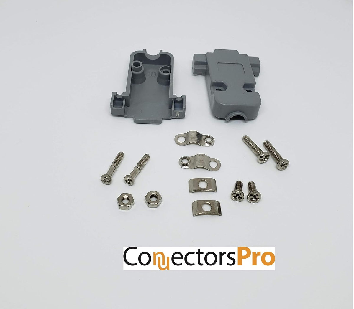 5 Sets Crimp Type DB9 Male + Plastic Hoods + Pins D-Sub 9P Male Crimp Connector, Pin Hood Kit 5 DB9 Males + 5 Hoods + 50 Pins