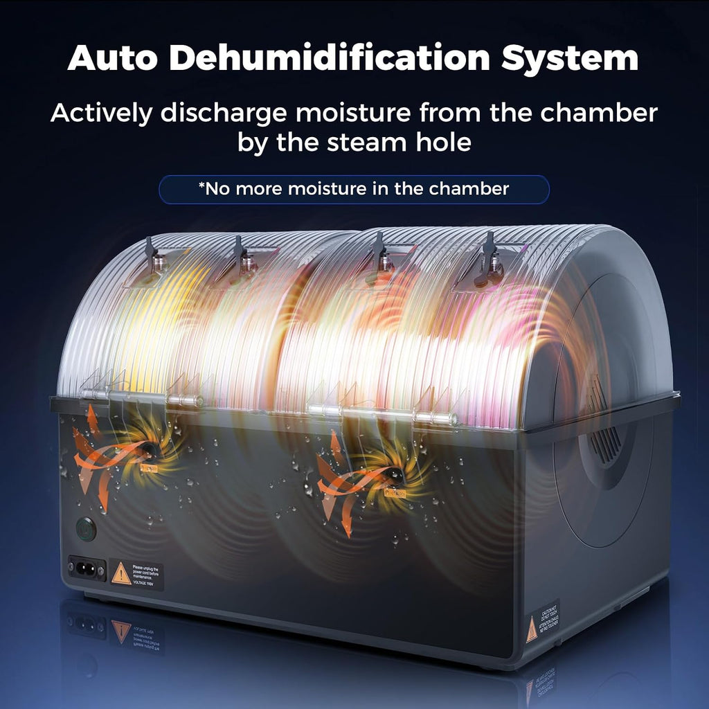 Filament Dryer 4 Spools, SH03 Dry Box with 85℃ Max Temp, Sealed Filament Storage Box with Auto Dehumiditification