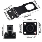 4 Pcs Keyed Hasp Lock, 4 Inch Twist Knob (Black)