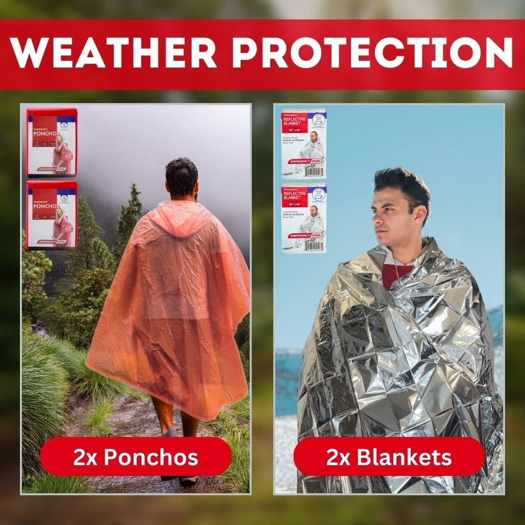 Essentials Complete Deluxe Survival Kit 2 & 4 Person | Bug-Out-Bag | Emergency Go Bag Kit for Wildfires, Hurricanes