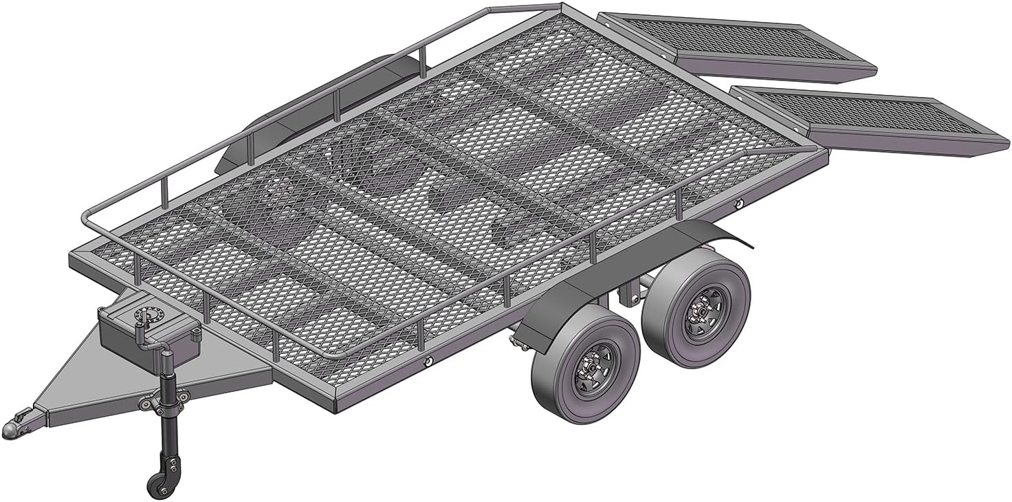 Heavy Duty Truck Trailer for 1/10 RC Crawler Car Axial SCX10 SCX10 II SCX10 III Traxxas TRX4 TRX6 D90 CC01