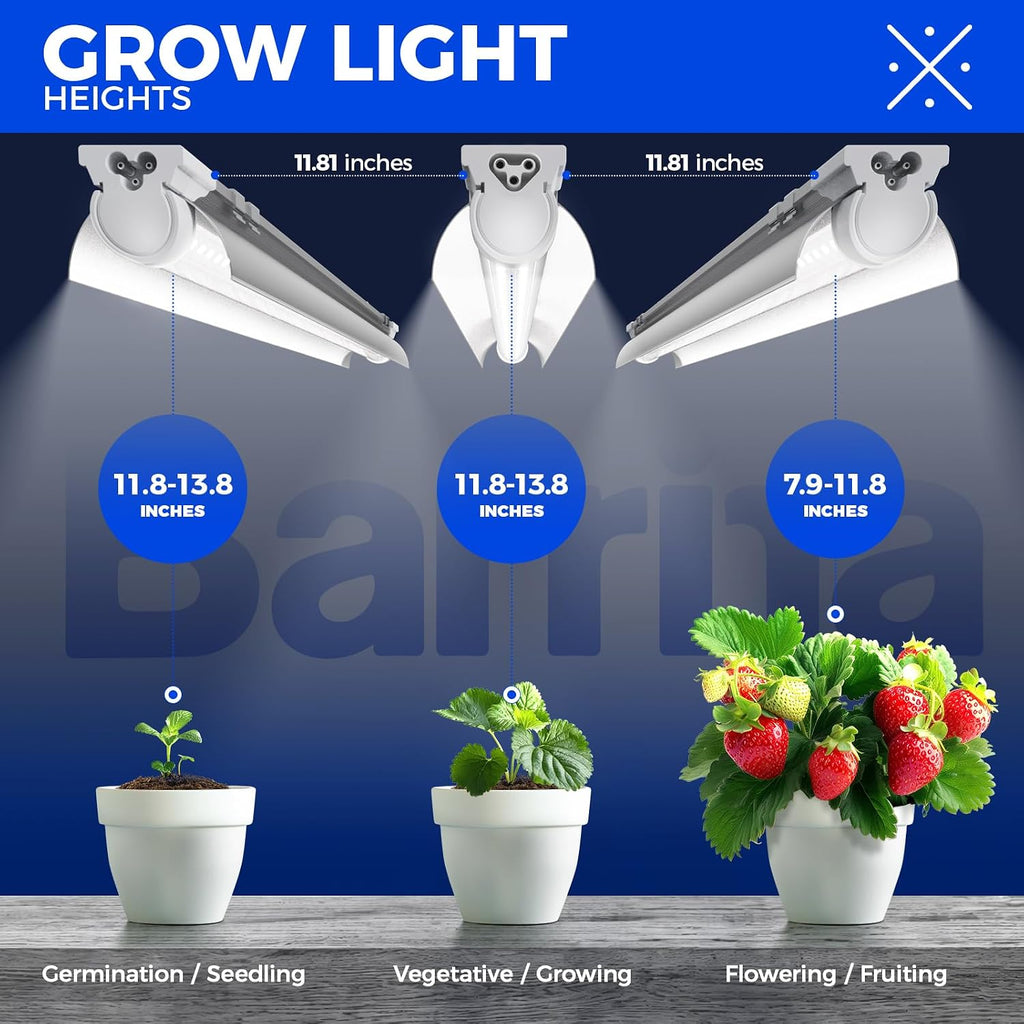 Plant Grow Lights, 4FT 5000K Full Spectrum Daylight White, 6 Packs | 252W(6 x 42W, 1400W Equivalent), T8 LED Grow
