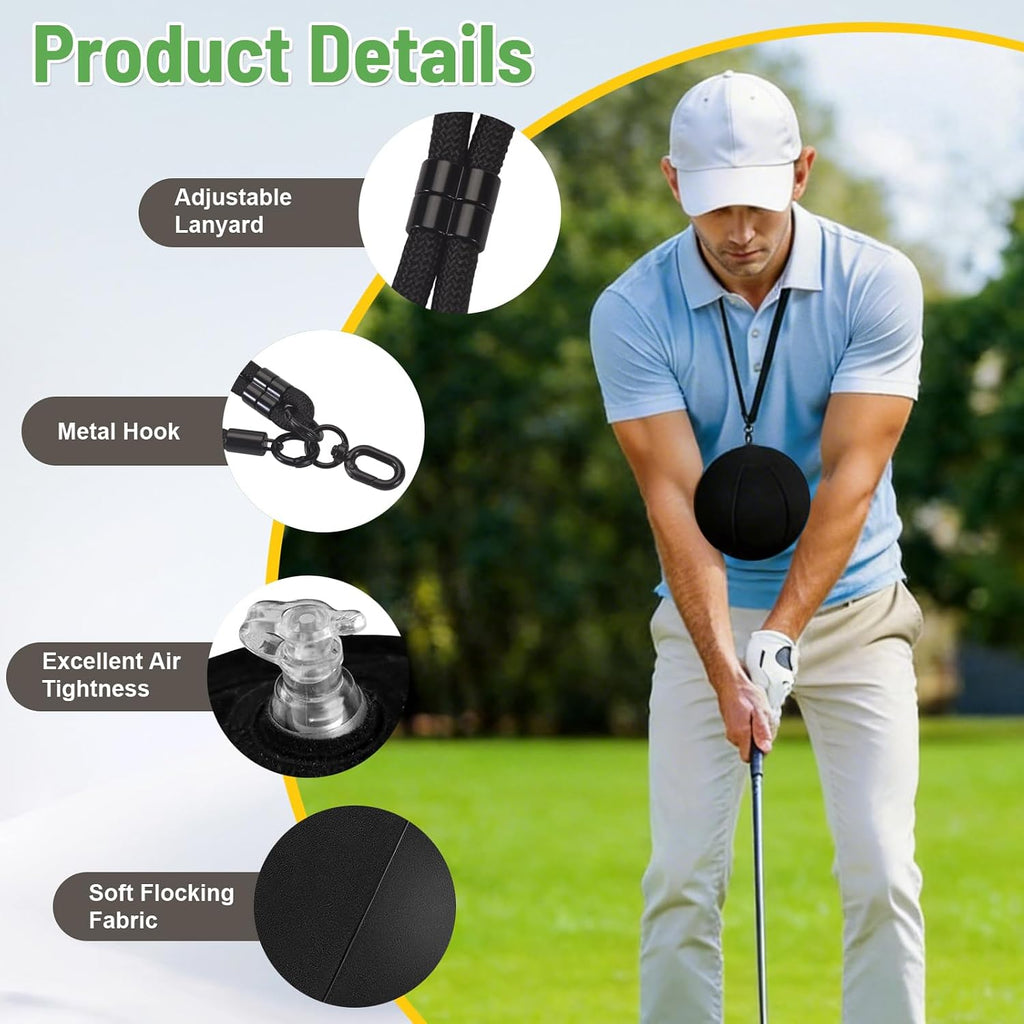Portable Golf Swing Trainer & Training Ball – Adjustable Golf Training Aid & Connection Ball, Indoor/Home Golf Tempo