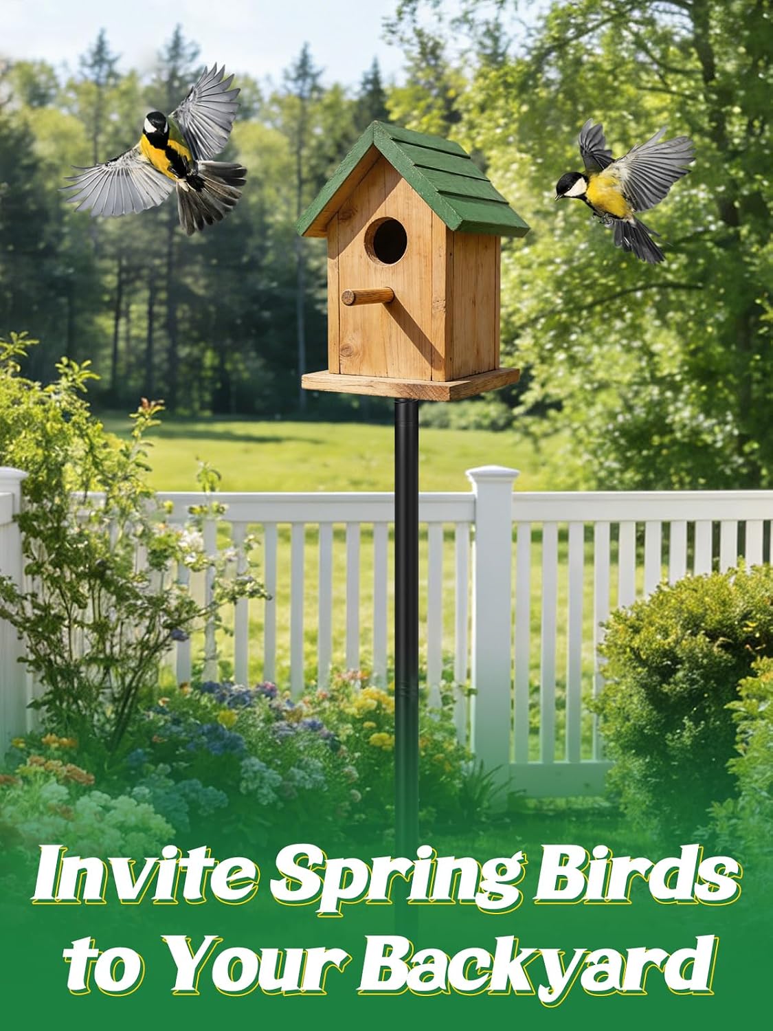 Bird Feeder Pole for Outdoors - 68" Adjustable Bluebird House Stand with 5-Prong Anchor, Heavy Duty Outside Smart