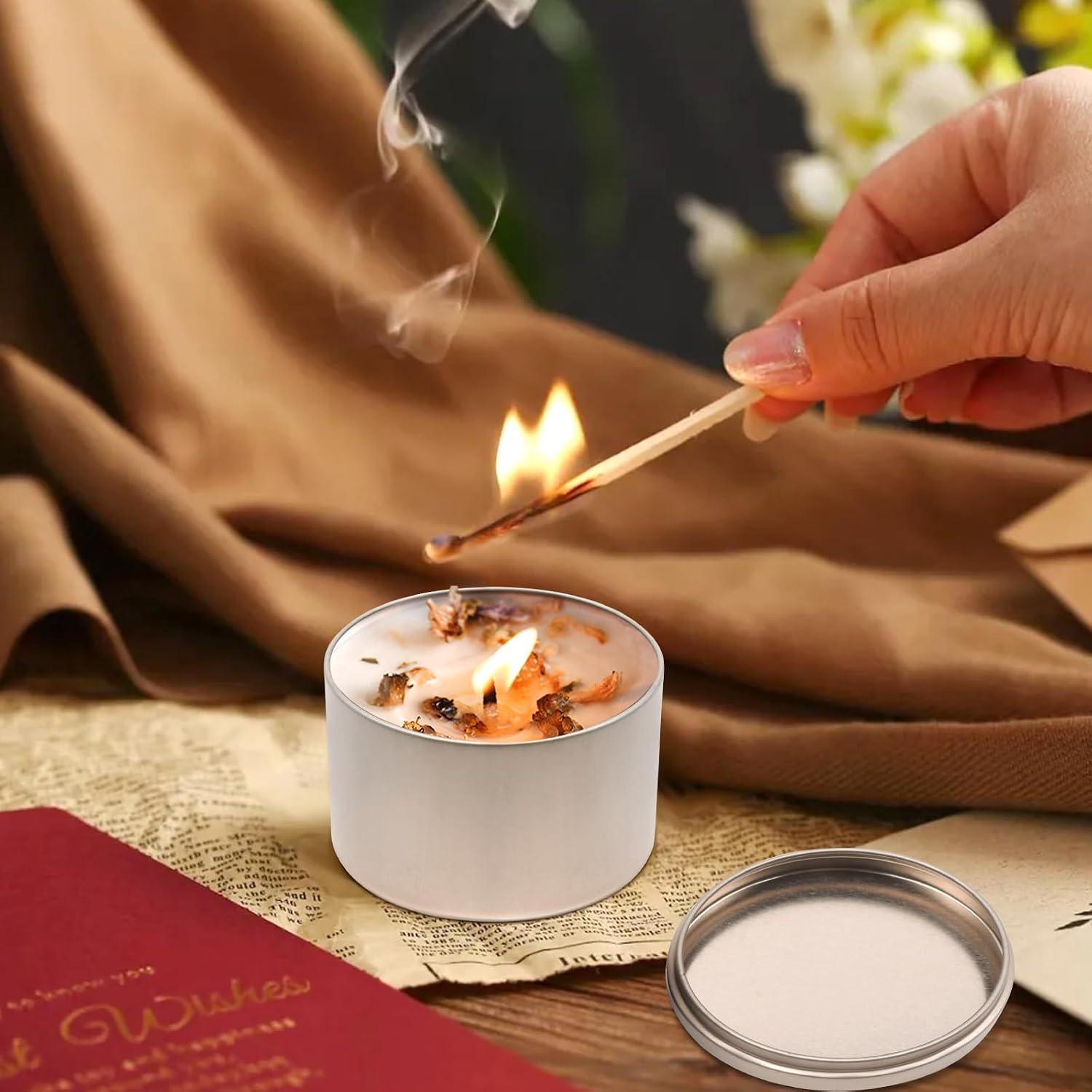 24-Pack 8oz Candle Tins with Lids, Metal Candle Jars for Candle Making, Empty Containers Vessels Bulk for Small
