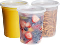 32 oz Plastic Deli Containers with Lids [24 Sets] Food Storage