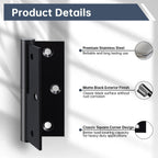 Black Lift Off Door Hinges 3.5IN for Exterior Interior,6 Pack,Right