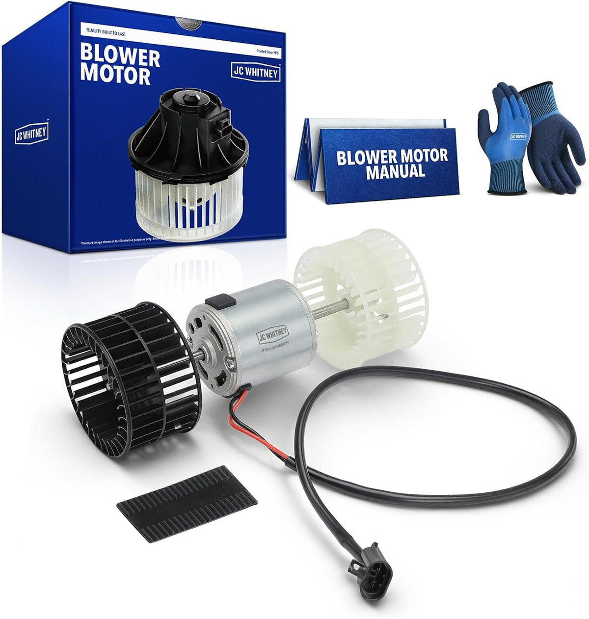 JC Whitney Front HVAC Heater Blower Motor with Fan Cage