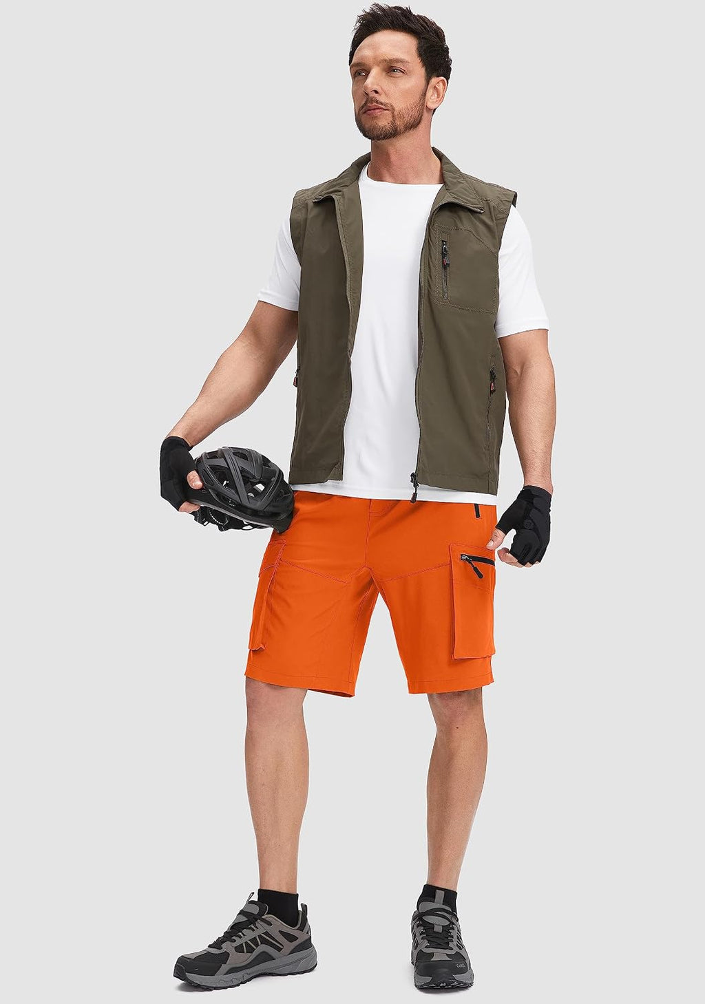 Men's Mountain Bike Shorts 3D Padded Loose-fit Biking Riding Cycling Bicycle Biker Shorts Zipper Pockets
