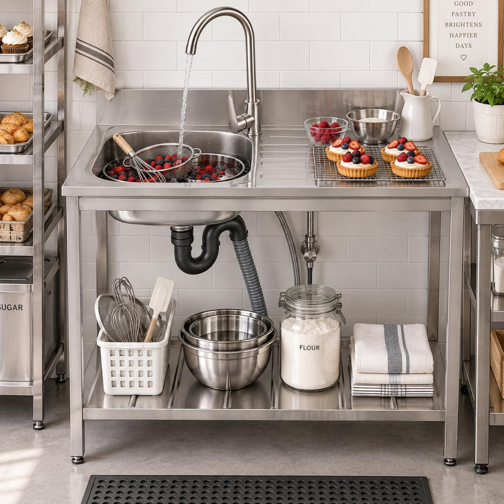 Stainless Steel Utility Sink, Freestanding Commercial Outdoor Utility Sink