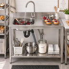 Stainless Steel Utility Sink, Freestanding Commercial Outdoor Utility Sink
