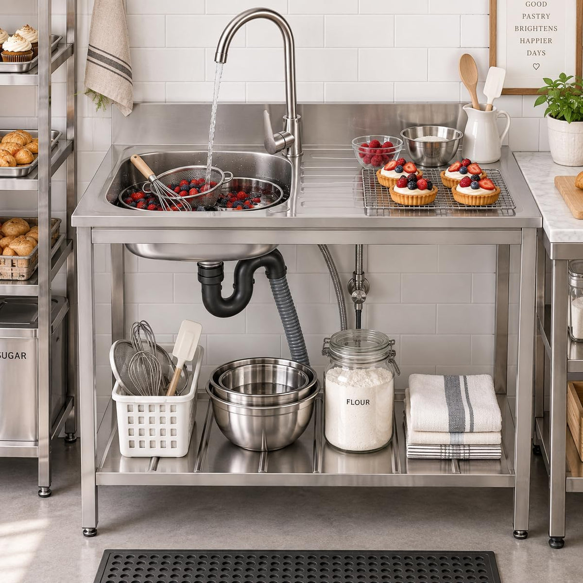 Stainless Steel Utility Sink, Freestanding Commercial Outdoor Utility Sink