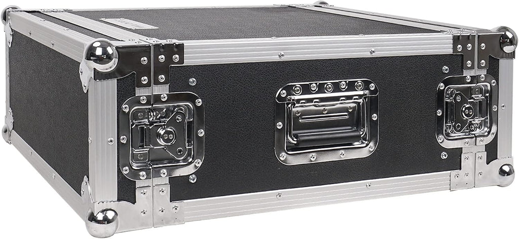 4U PA/DJ Rack/Road Case, 4-Space, with 21" Rackable Depth, Plywood, Metal Ball Corners, Pro Tour Grade Flight Case