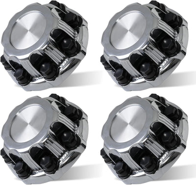 (Set of 4) Chrome Wheel Center Caps 8 Lugs Fit for Select Van | 16 Inch & Truck - Replacement 15039489, 15039488