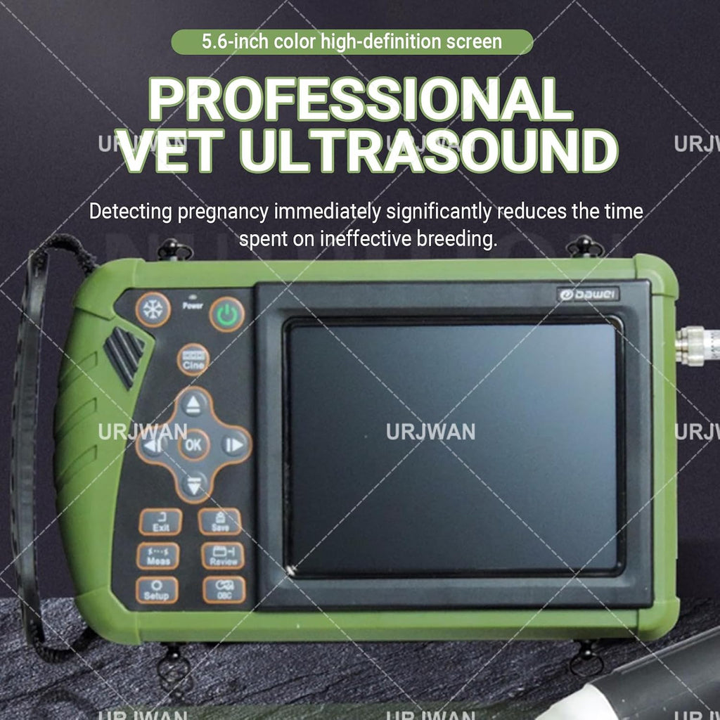Portable Veterinary Handheld Ultrasound Machine, 3.5MHz Convex Probe, Waterproof Pregnancy Detector for Dogs, Pigs