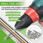300PCS #8#10 Self Tapping Screws for Metal,410 Stainless Steel